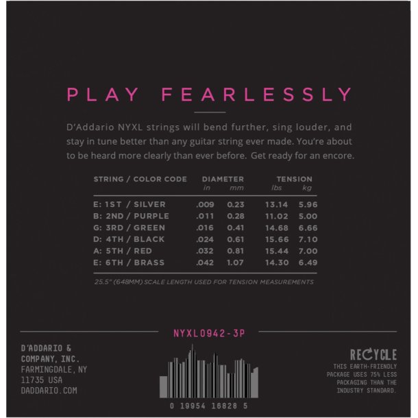 D'Addario NYXL0942-3P - NYXL 3-D pack 009 - 042